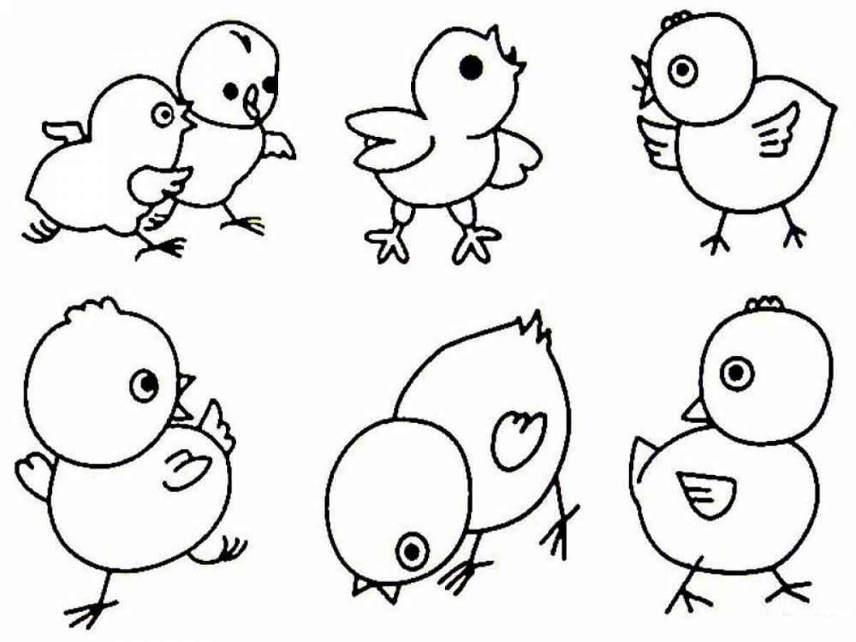 Рисунки для срисовки цыпленок