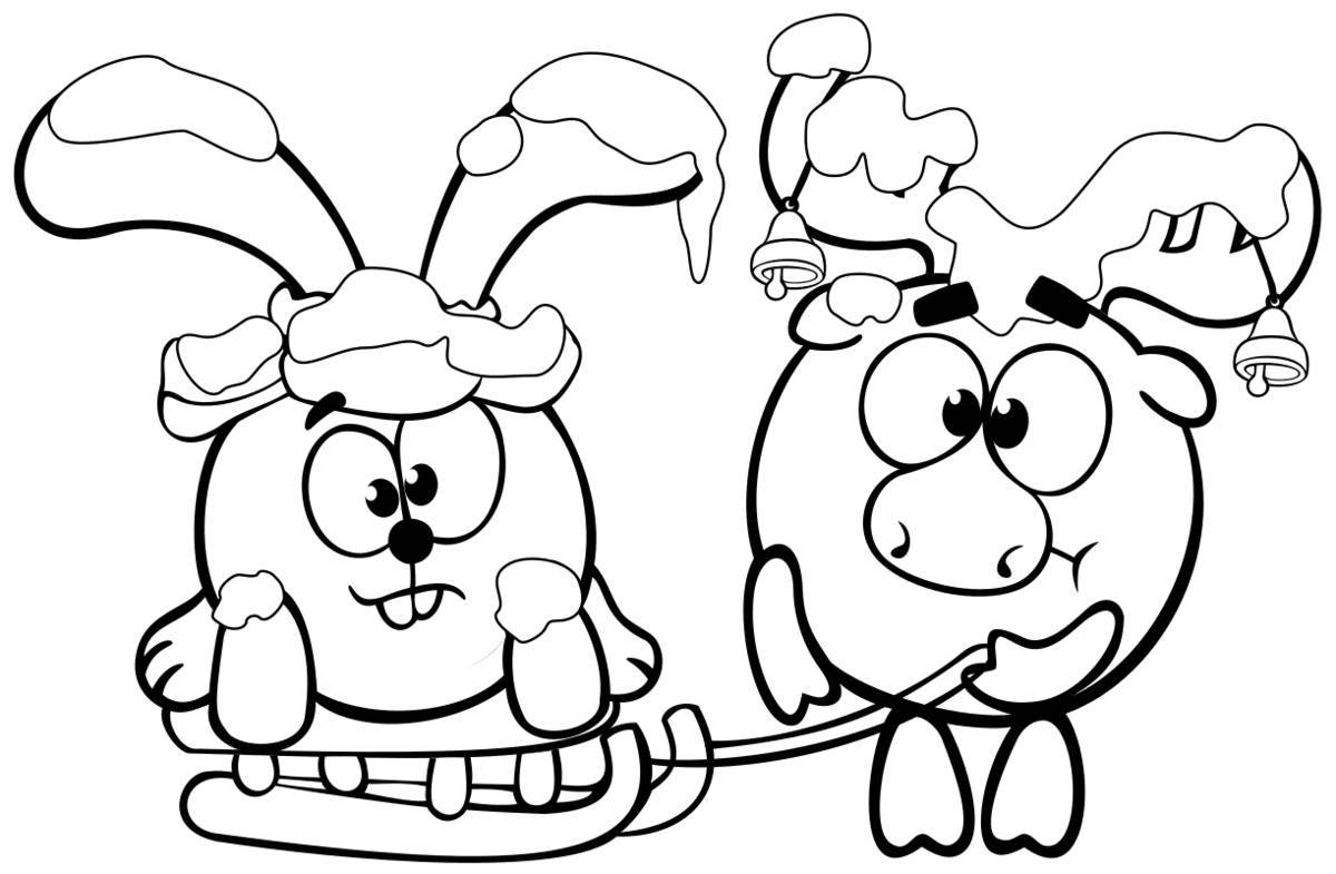 Photo Joyful coloring Smeshariki krosh