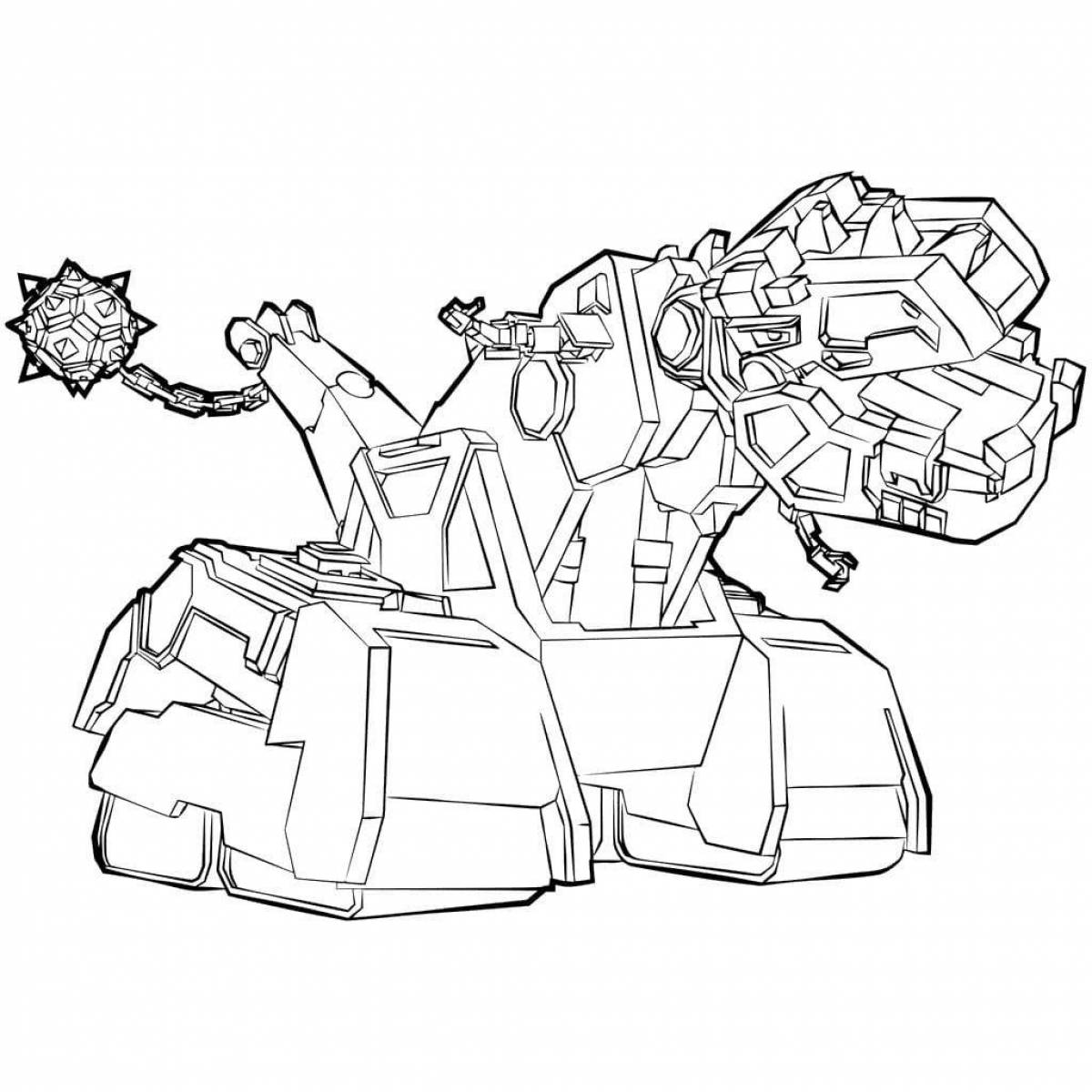 Coloring page funny team of dinosaurs