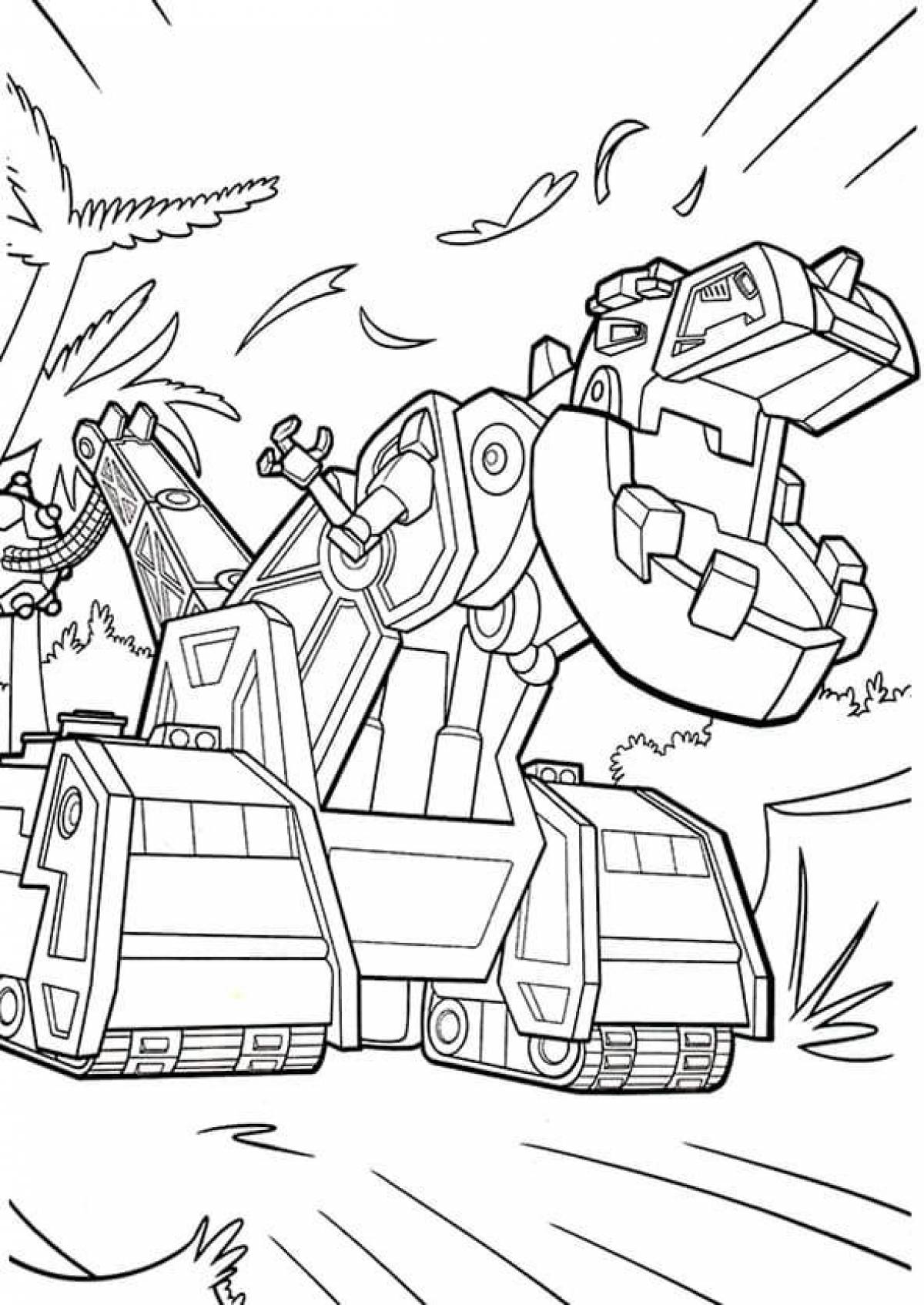 Awesome dino team coloring book