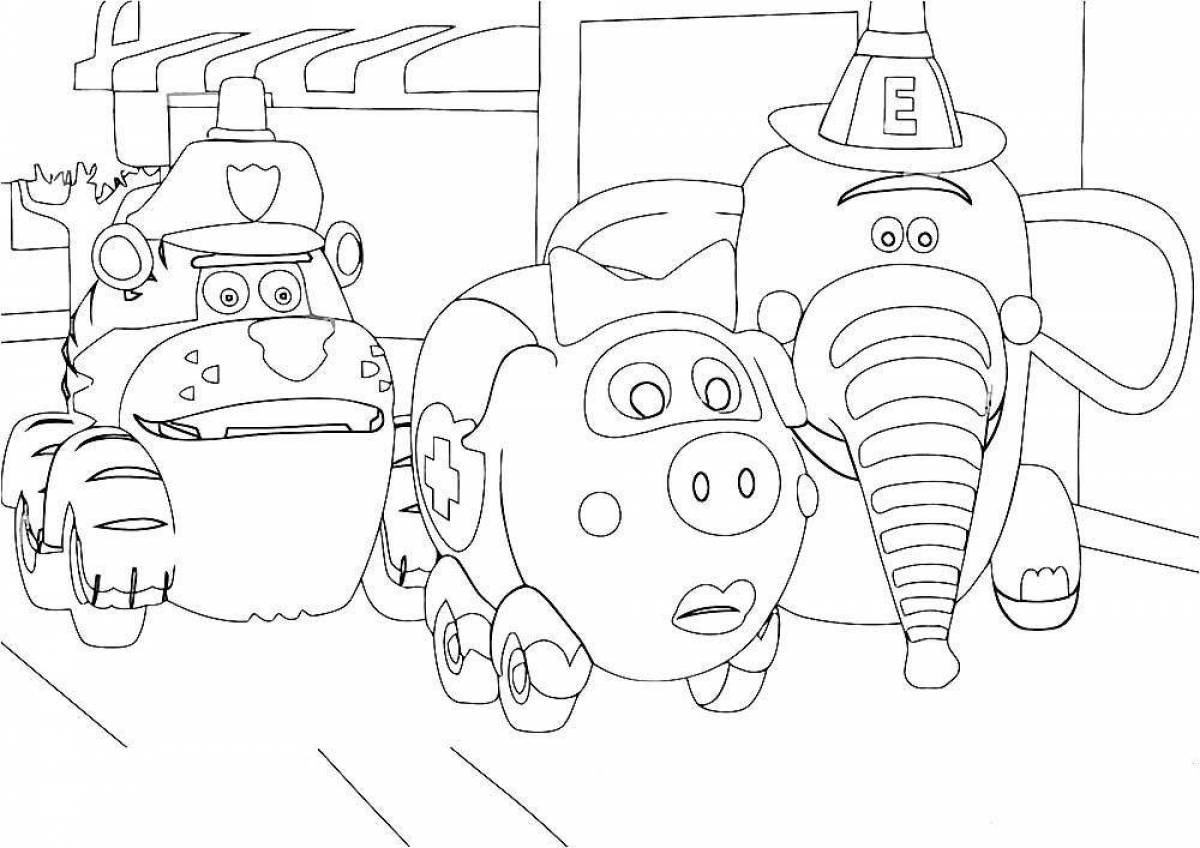 Dino team coloring page