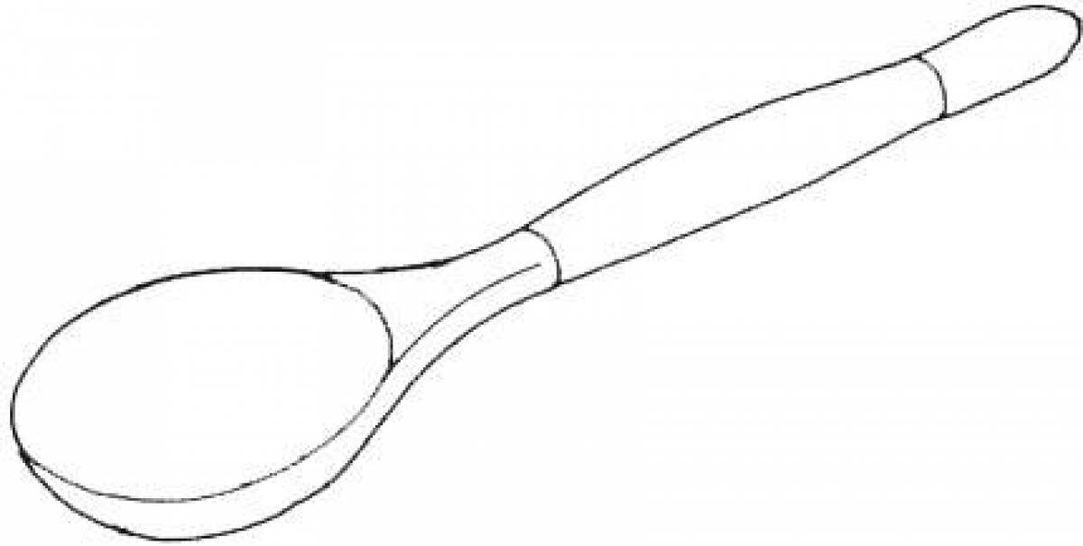 Coloring book shining wooden spoon