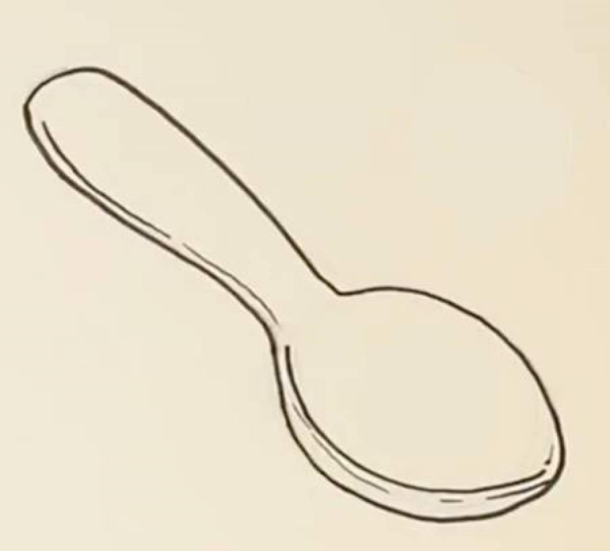 Sparkling wooden spoon coloring page