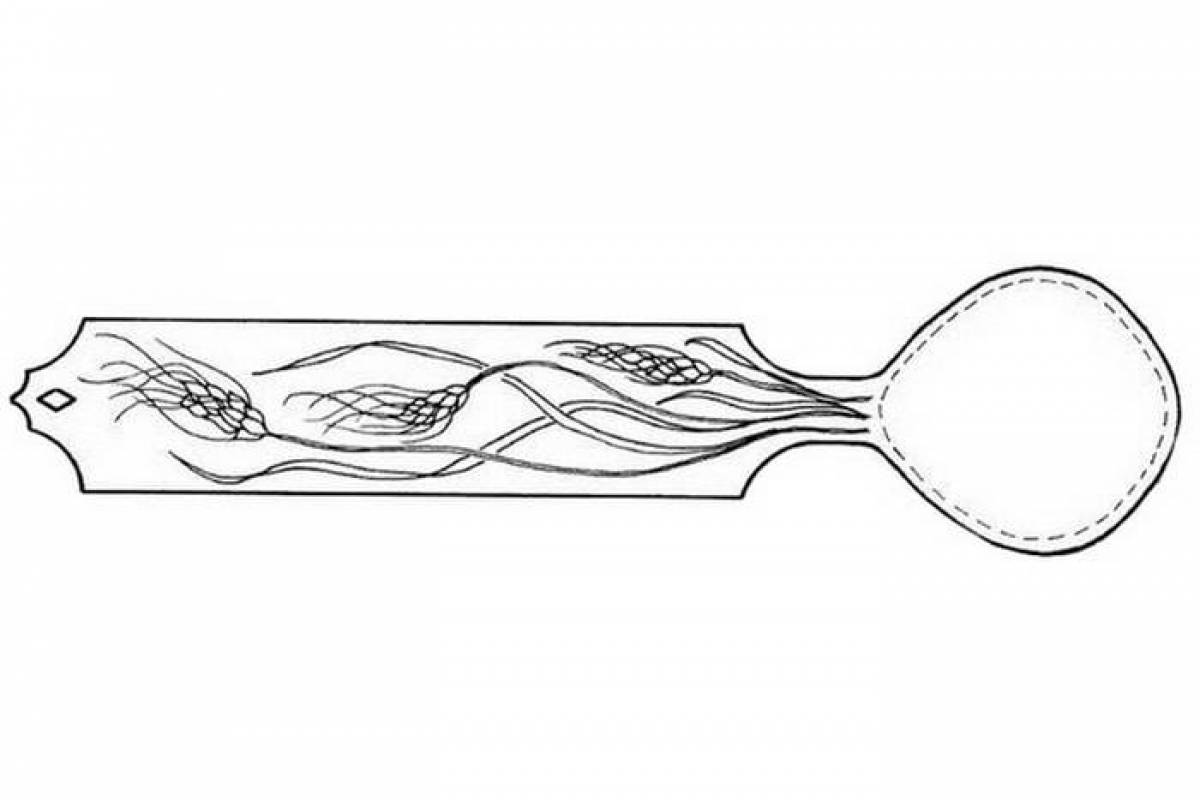 Large wooden spoon coloring page