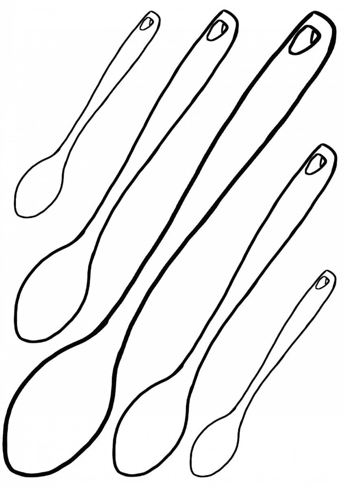 Fine wooden spoon coloring page
