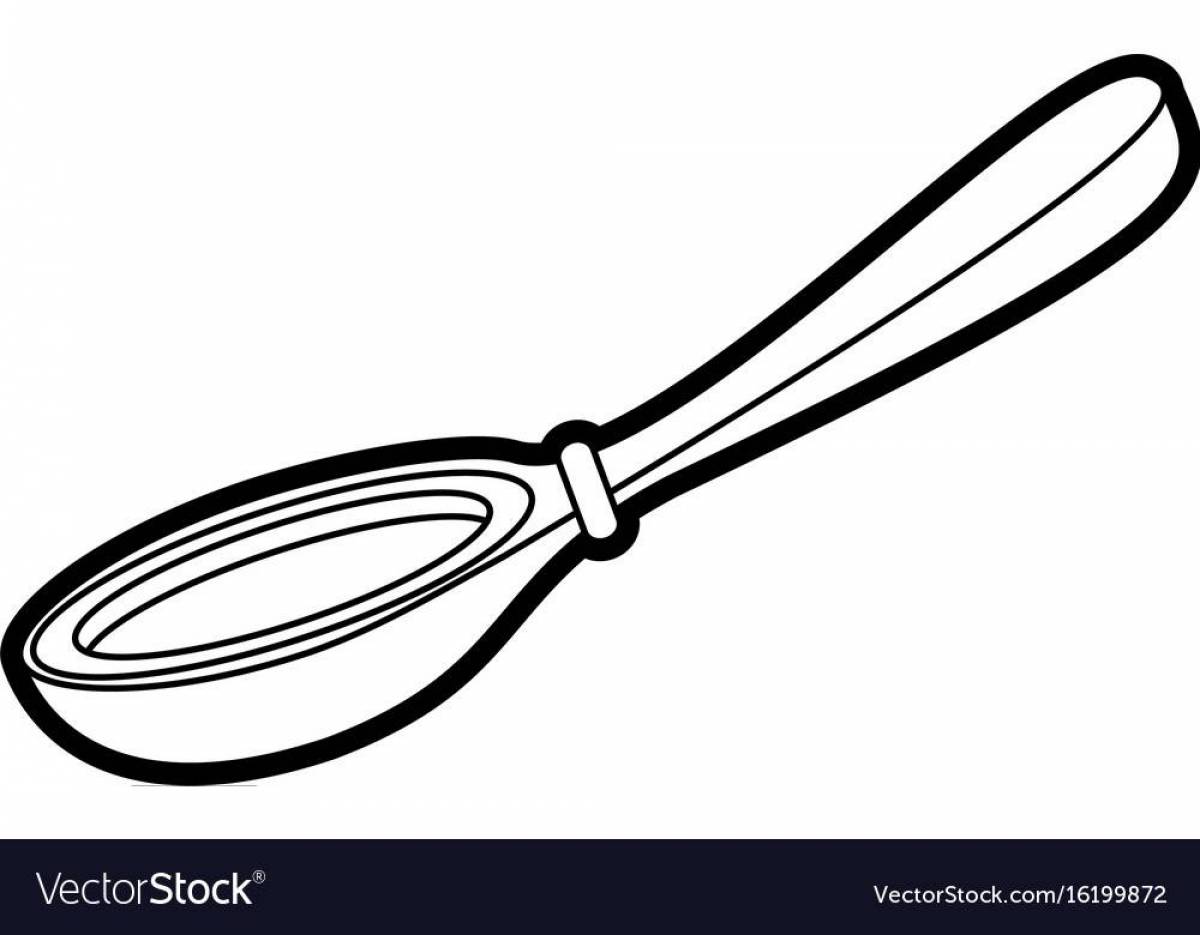 Coloring elegant wooden spoon