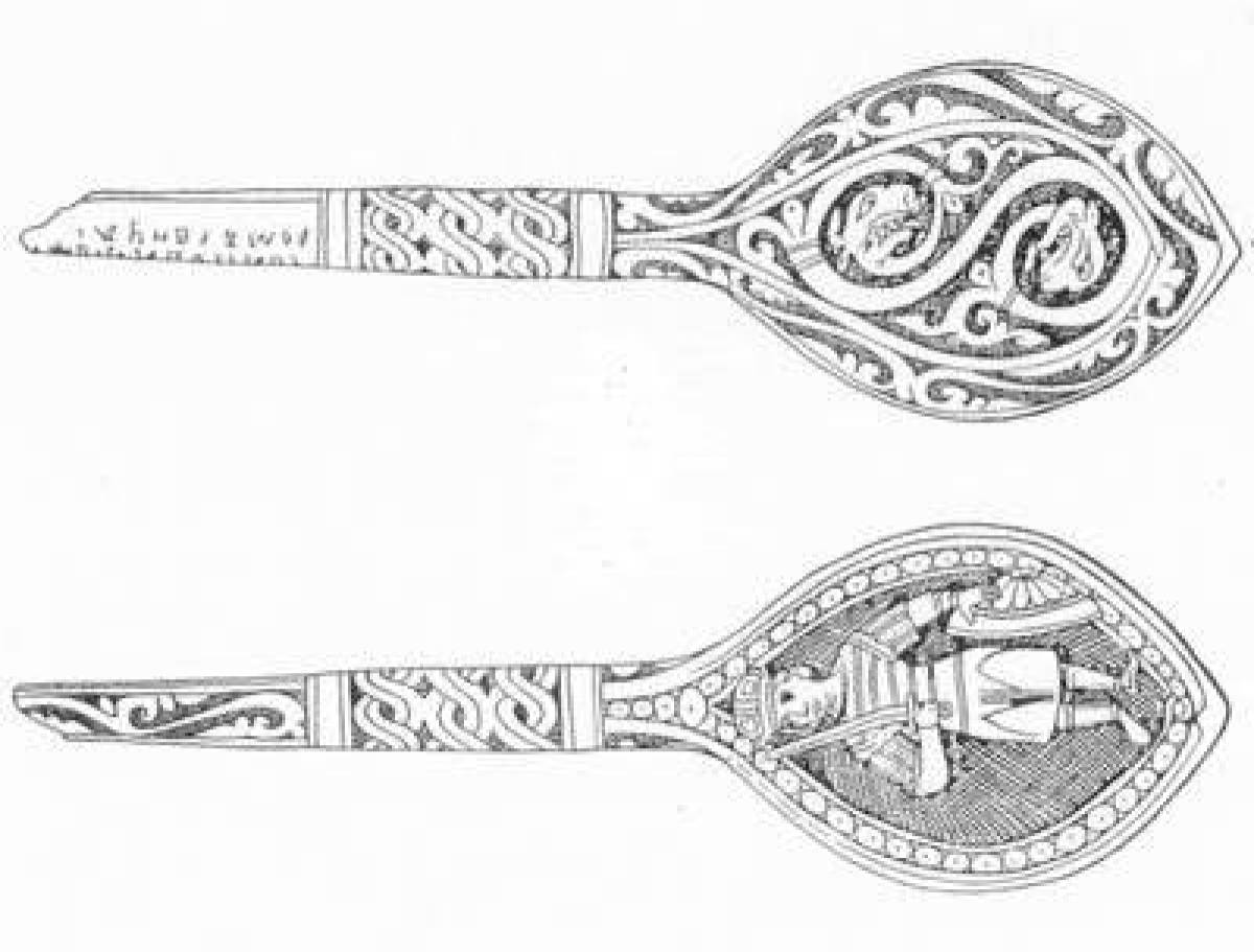 Fancy wooden spoon coloring page