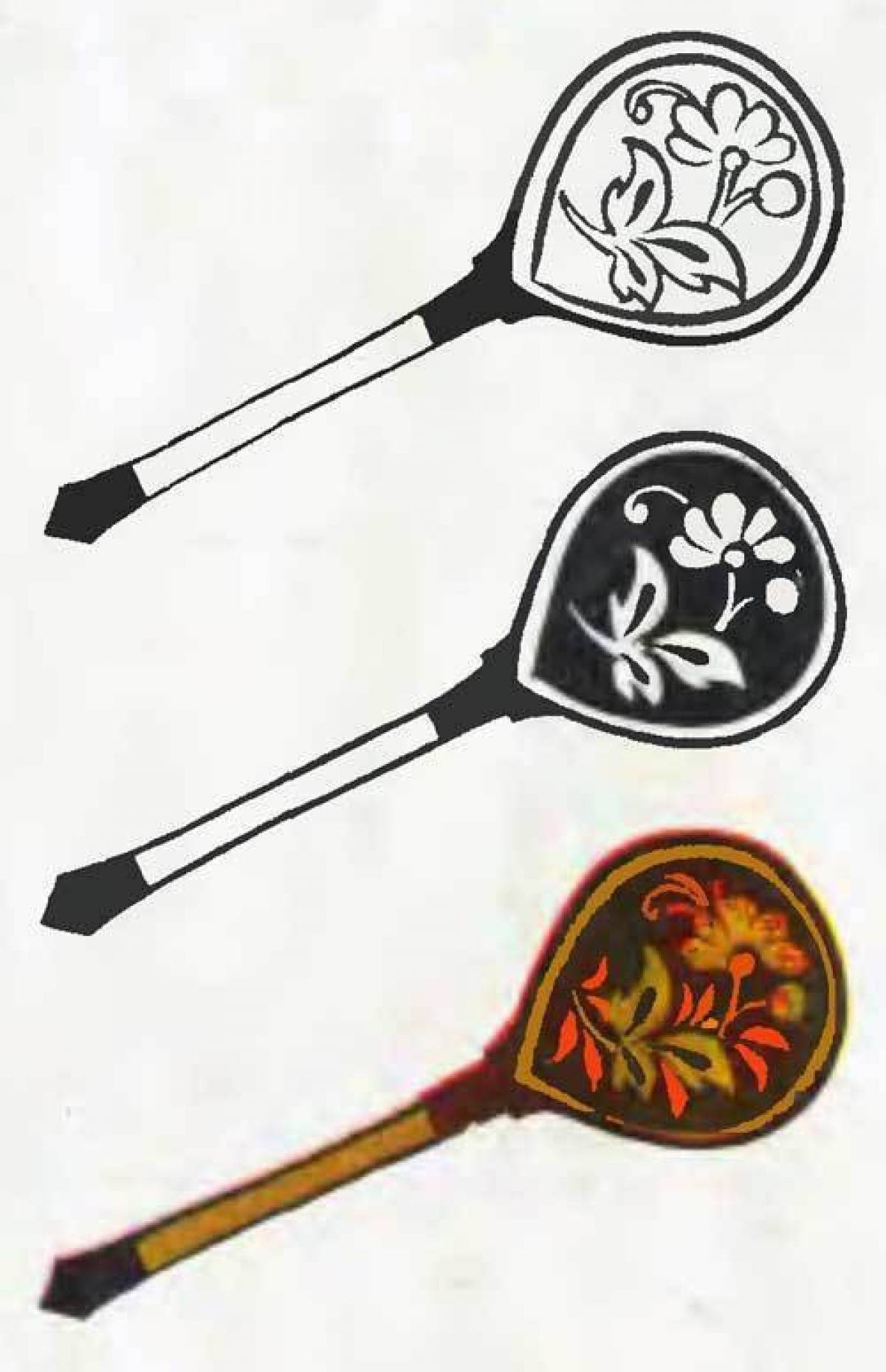 Fun coloring of a wooden spoon