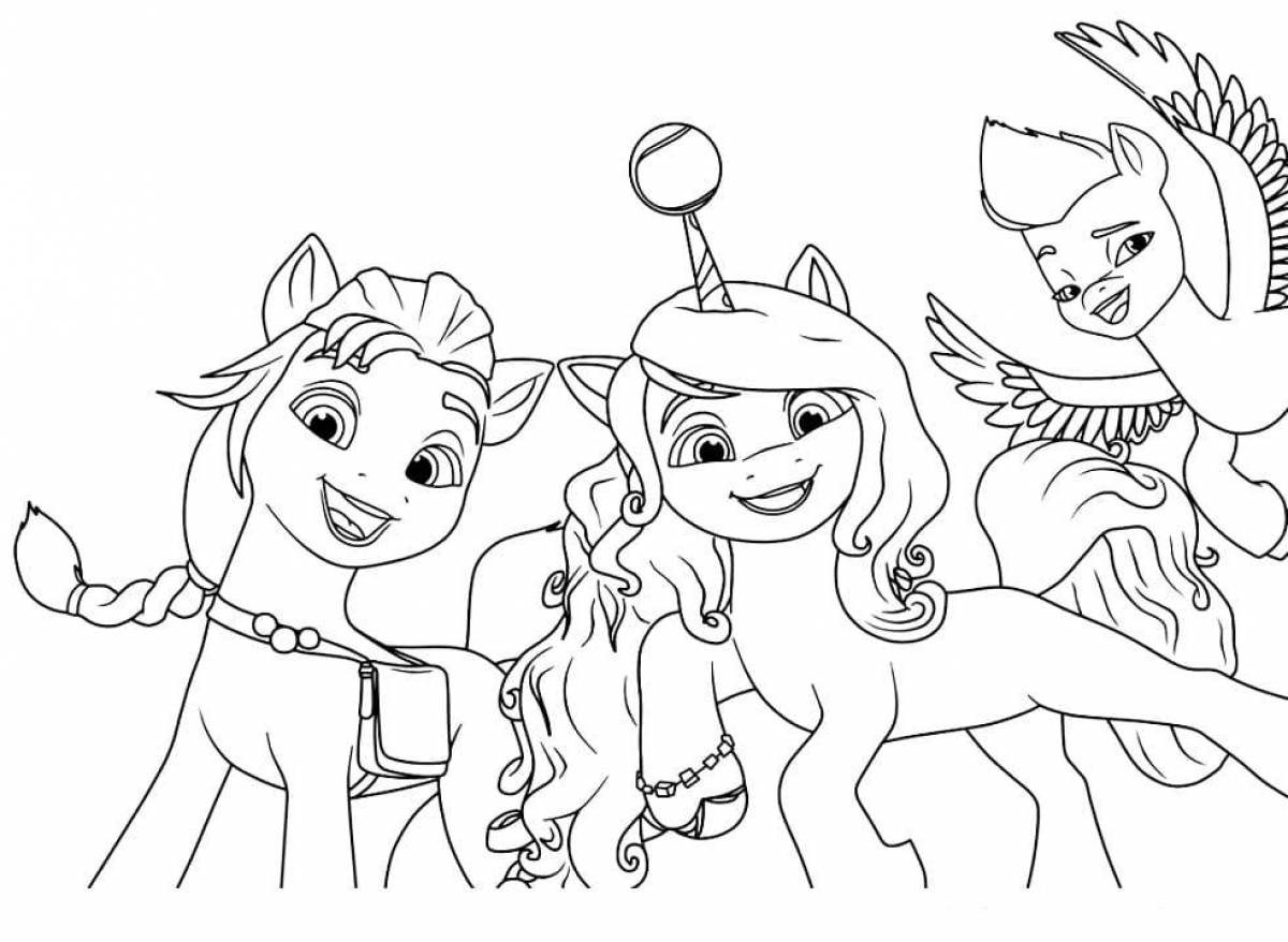 Coloring page of new generation pony