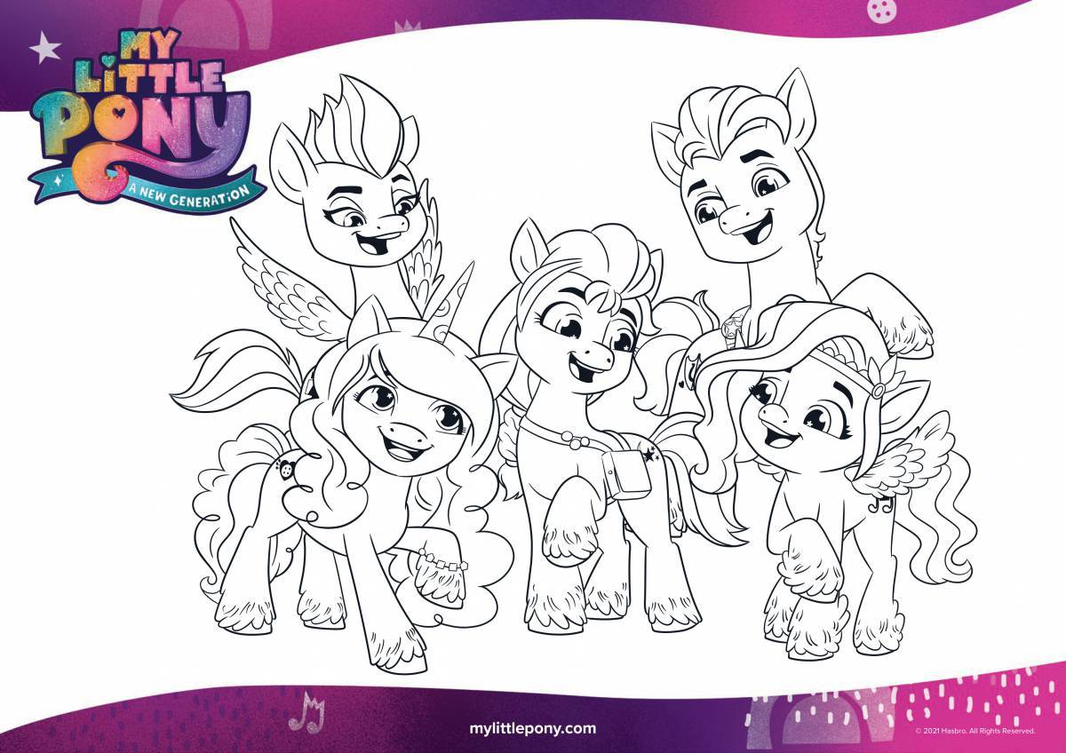 Fancy new generation pony coloring