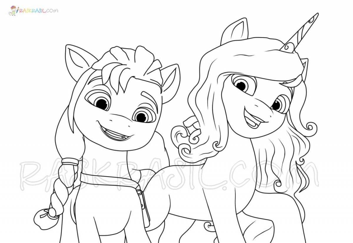 Animated new generation pony coloring page