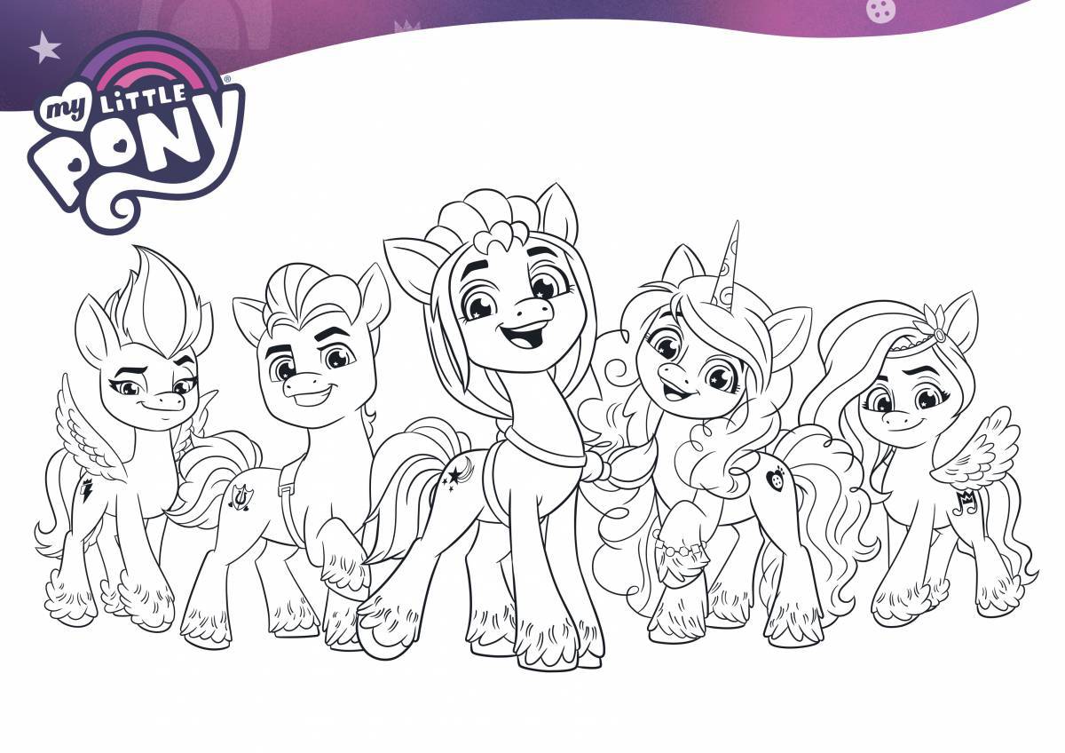 Great new generation pony coloring page