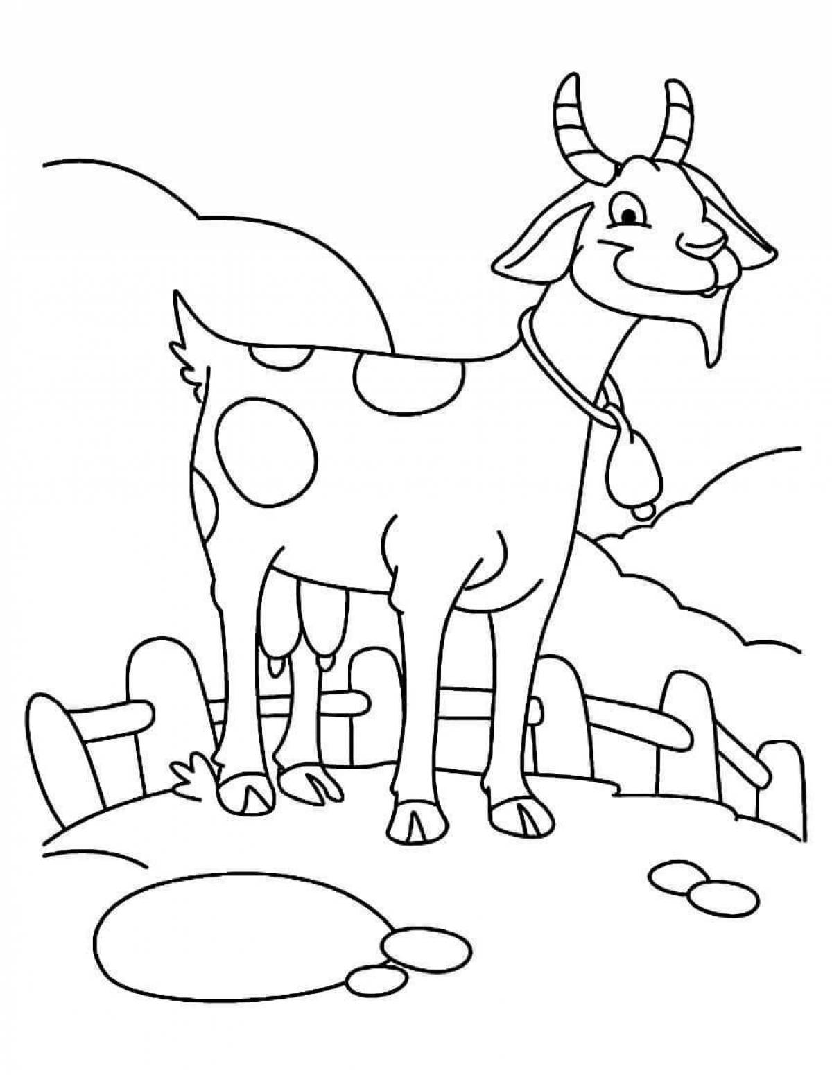 Радостная коза раскраски для детей