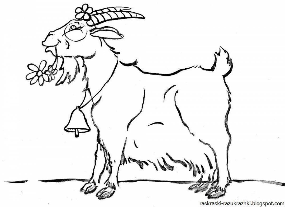 Violent goat coloring book for kids