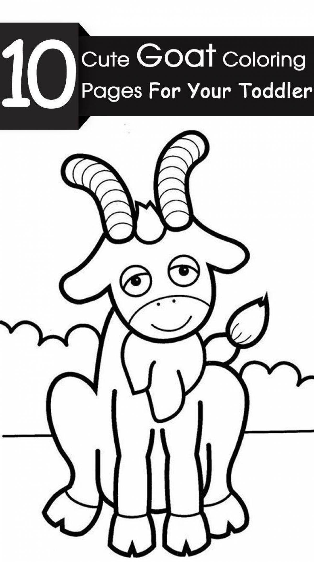 Анимированная страница раскраски коз для детей