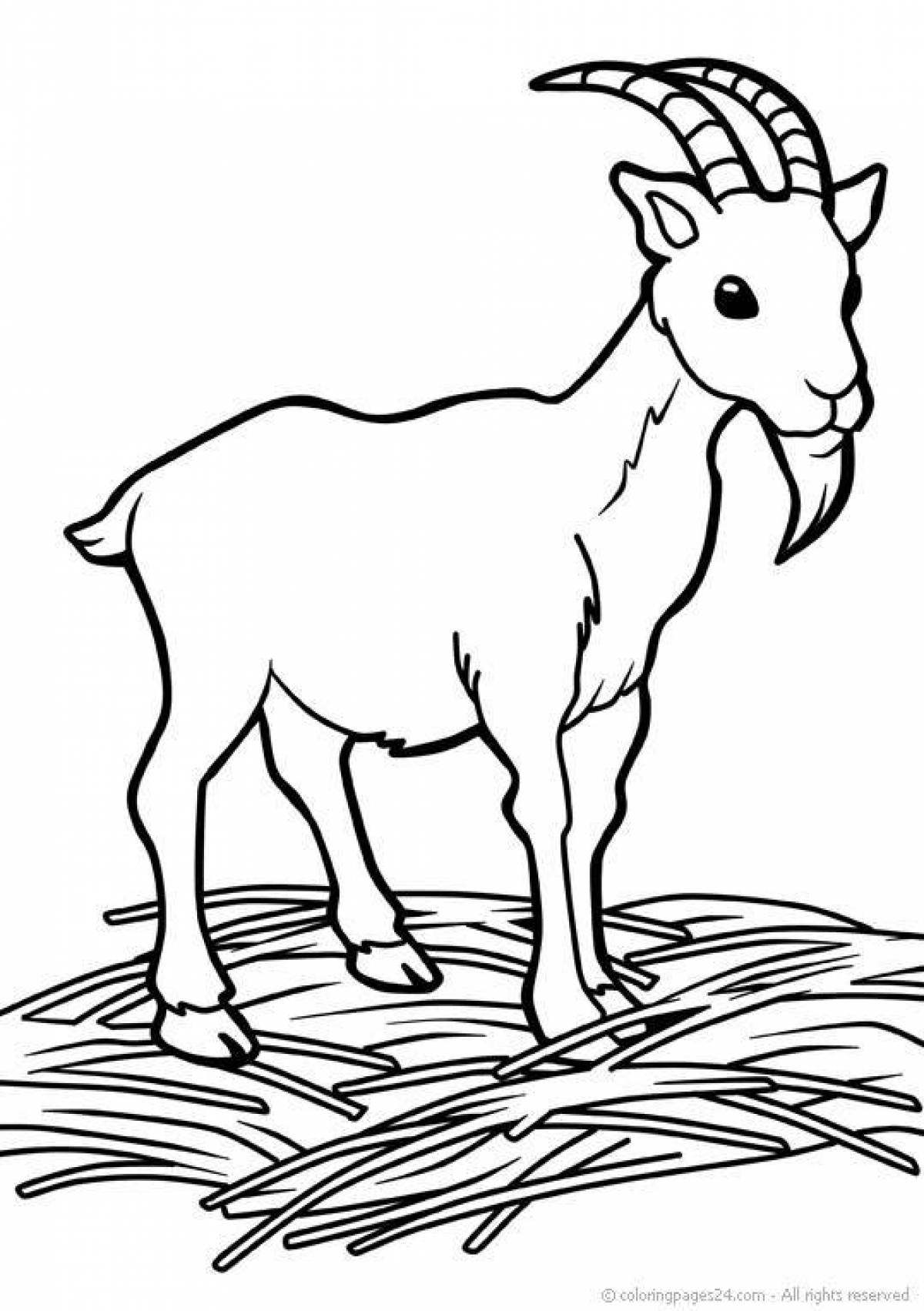 Забавная раскраска козла для детей