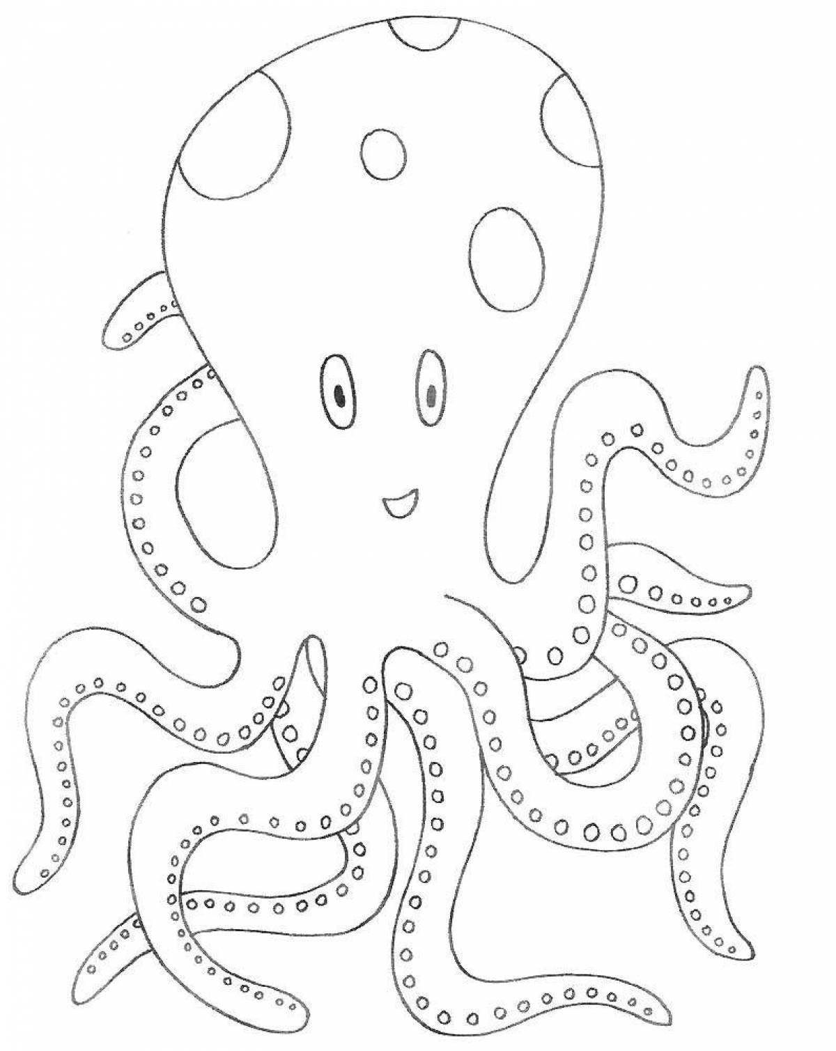Children's coloring octopus