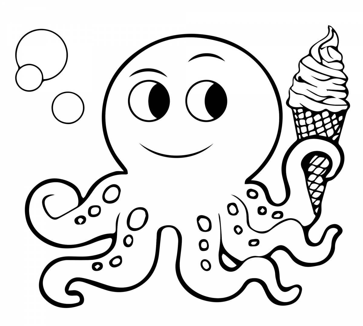 Adorable octopus coloring book for kids