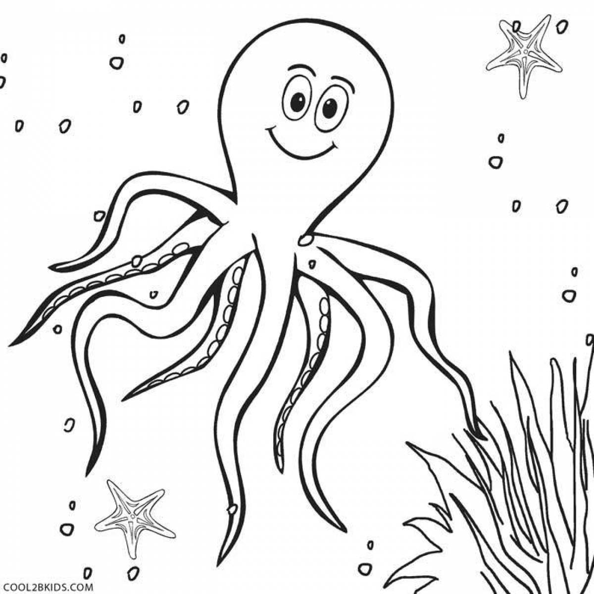 Outstanding octopus coloring book for kids