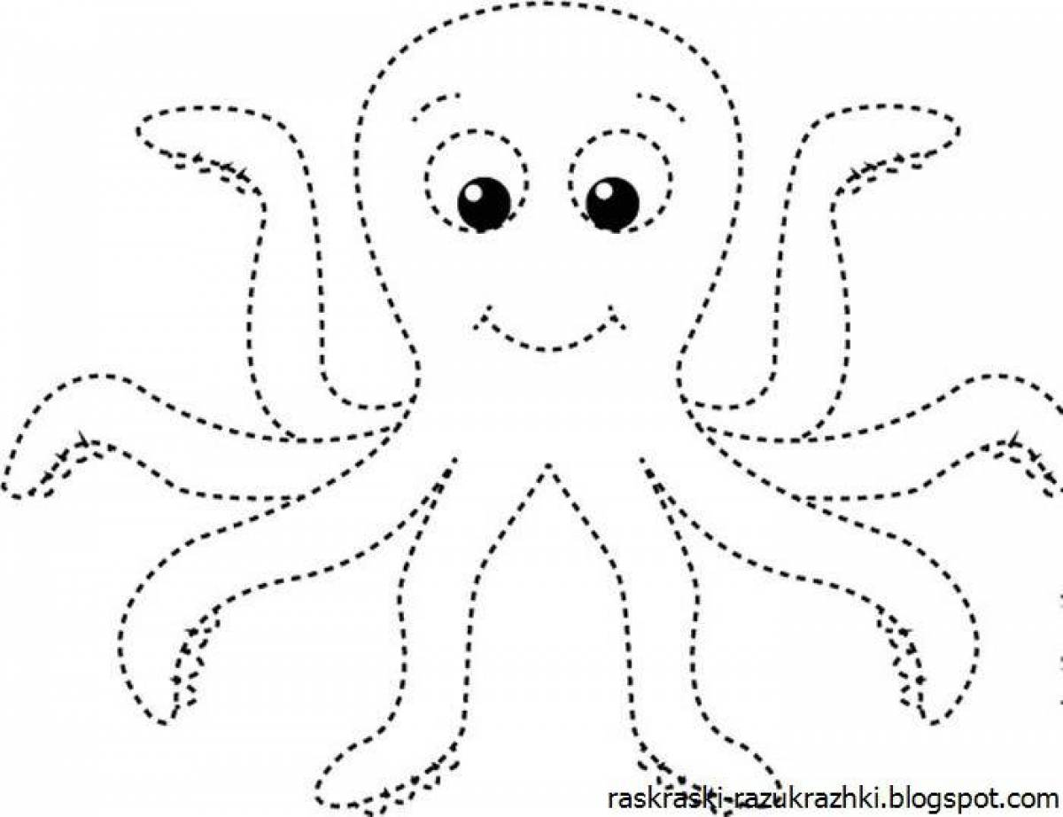 Cute octopus coloring book for kids
