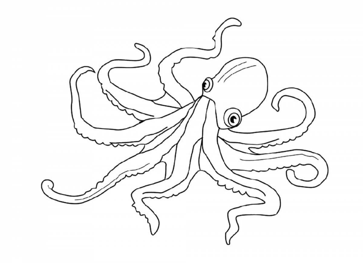 Shiny octopus coloring book for kids
