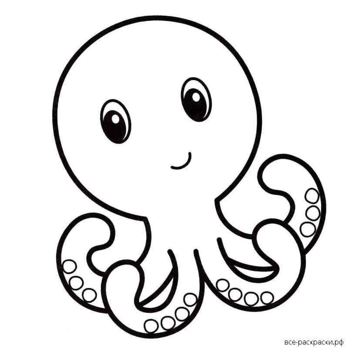 Outstanding octopus coloring page for kids