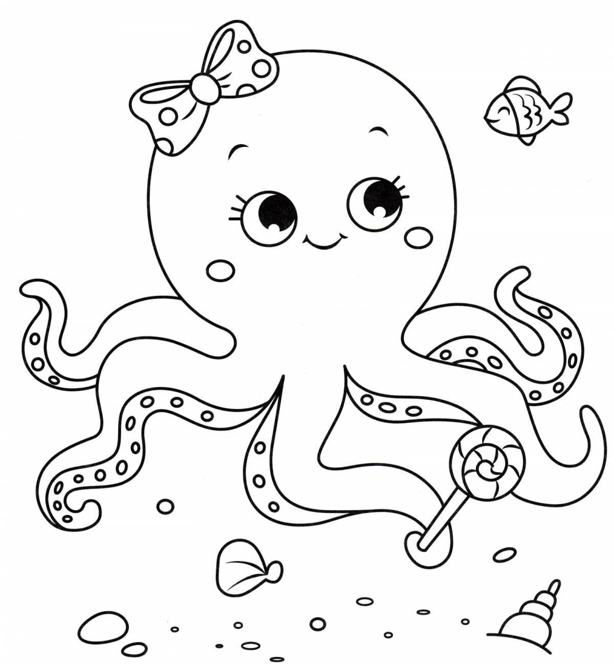 Exciting octopus coloring book for kids