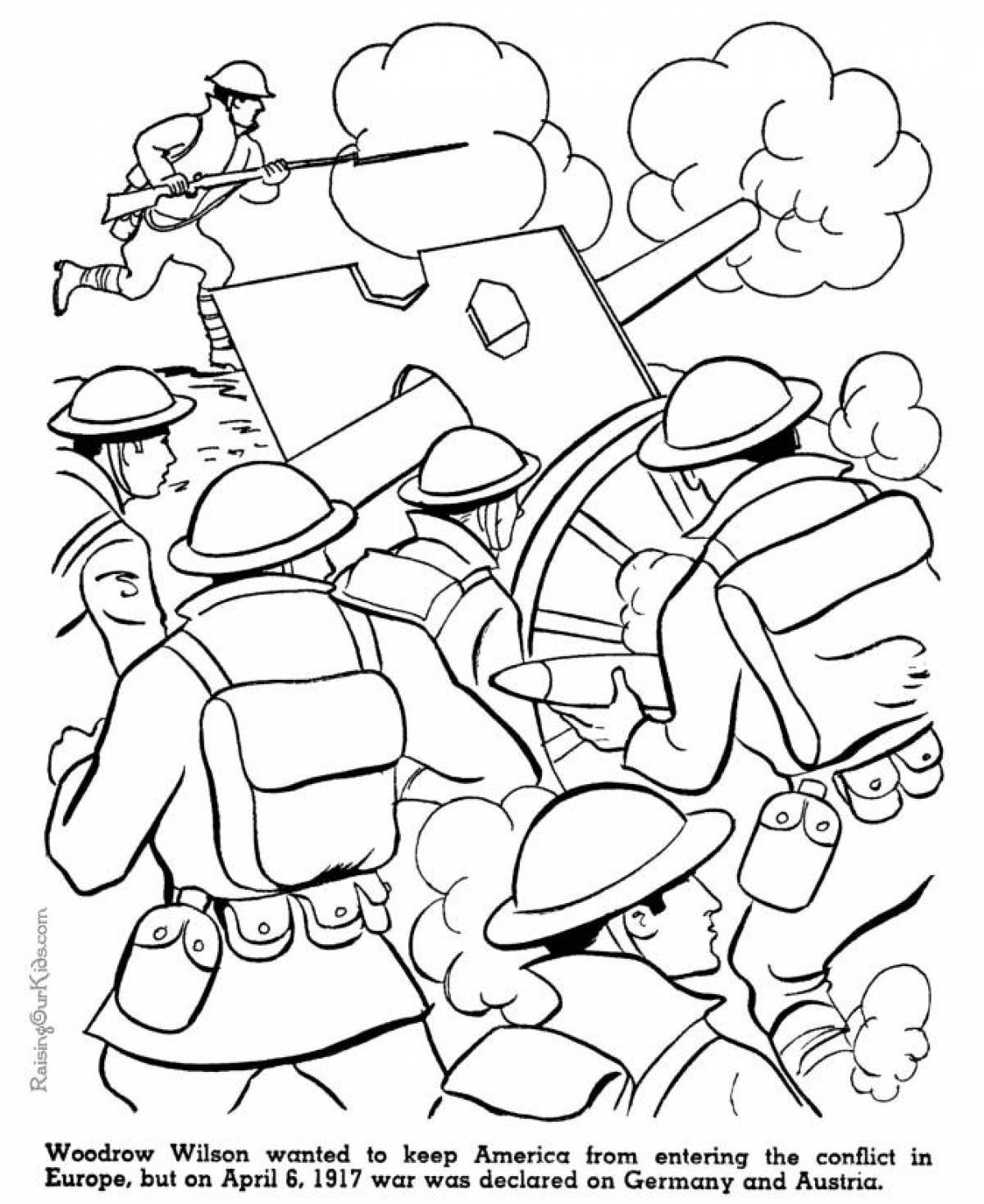 Exciting war coloring book for kids