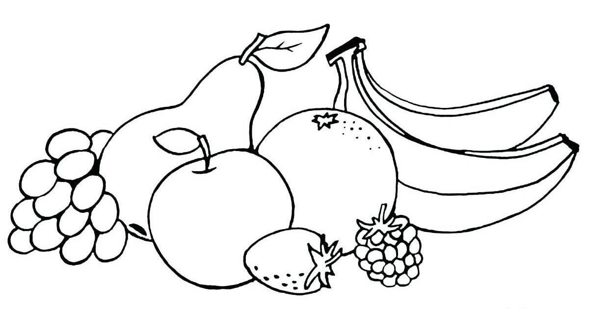 Adorable fruit coloring pages for 3-4 year olds