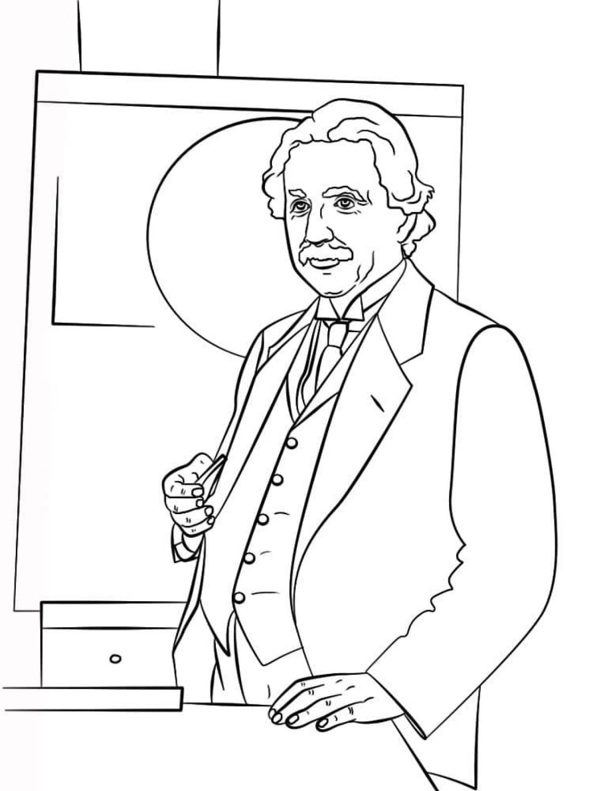 Edison's playful coloring page