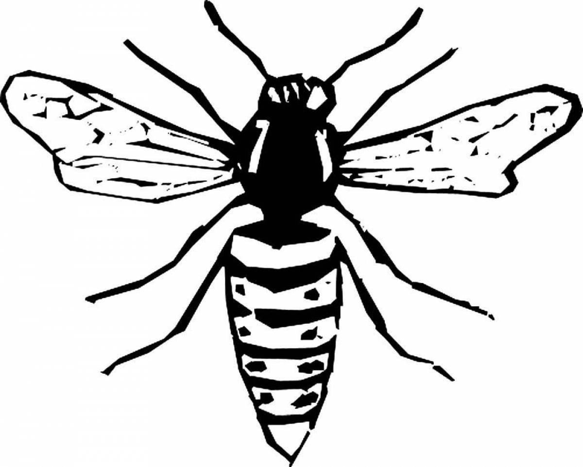 Colorful wasp coloring page