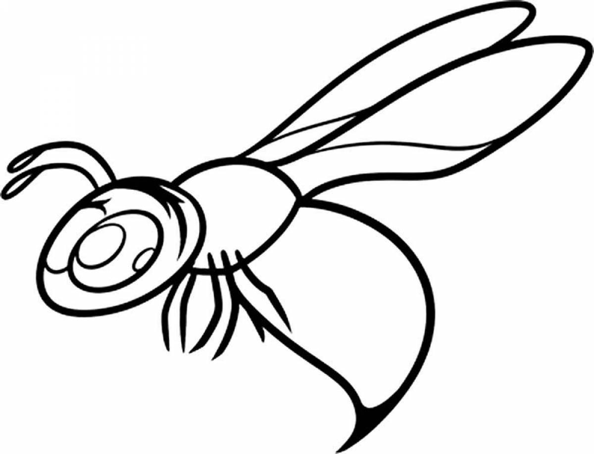 Coloring book playful wasp