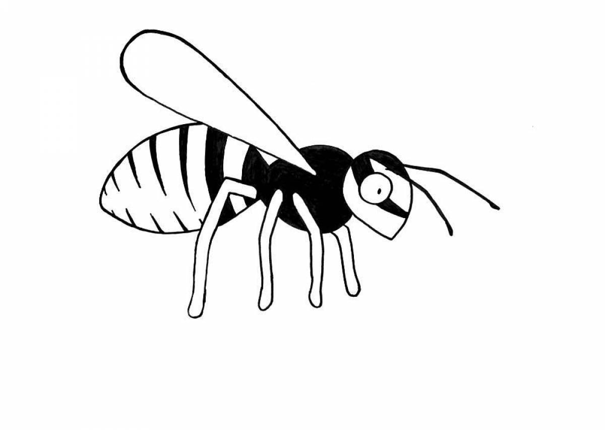 Attractive wasp coloring page