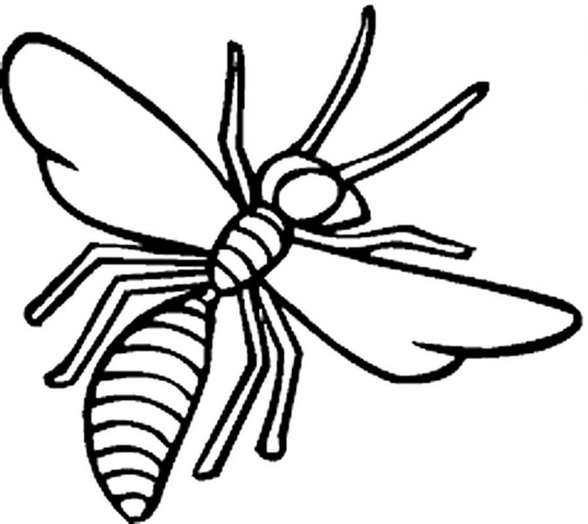Intriguing wasp coloring page
