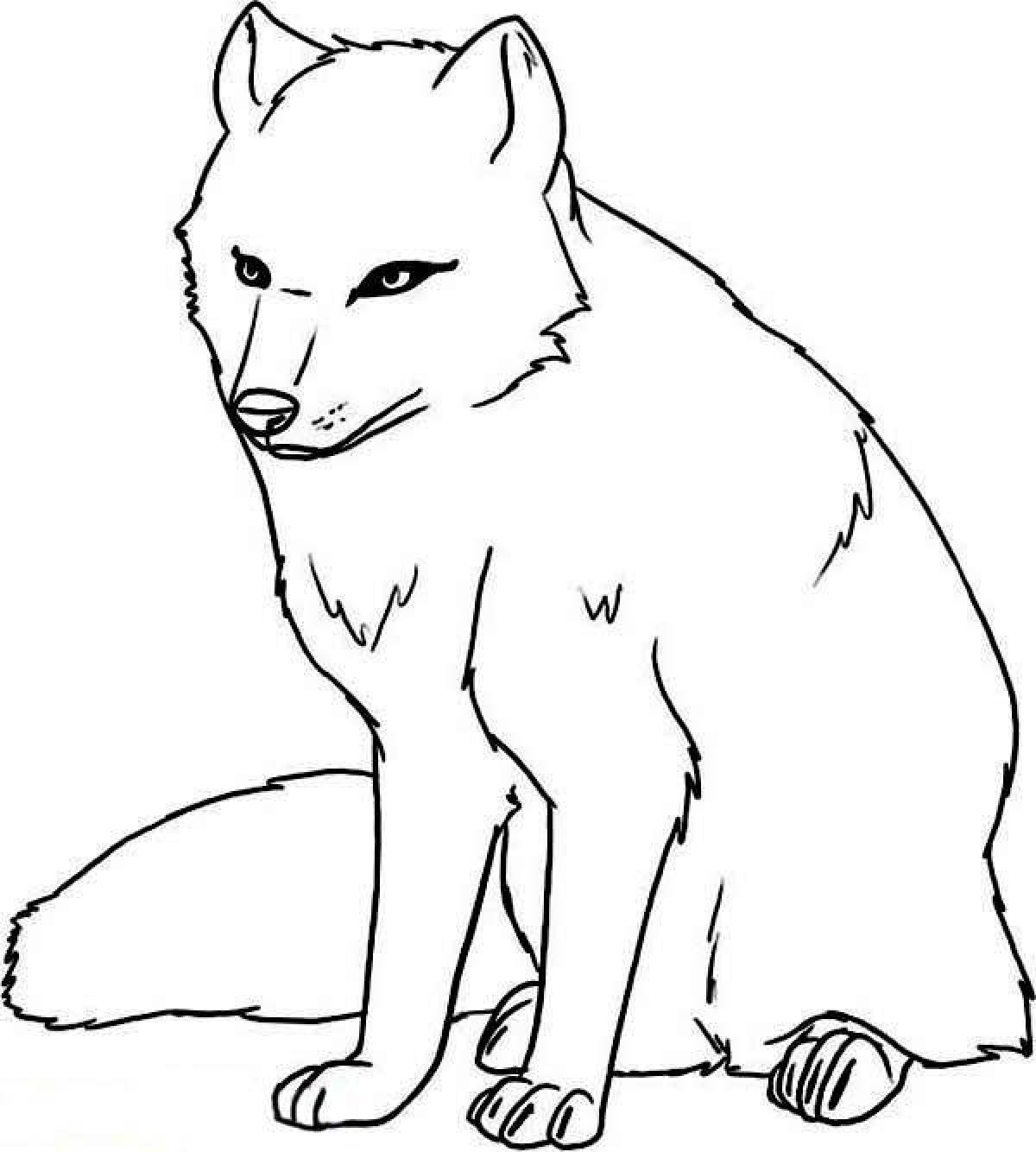 Coloring page graceful arctic fox