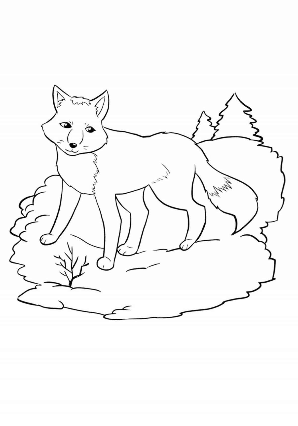 Intriguing fox coloring page