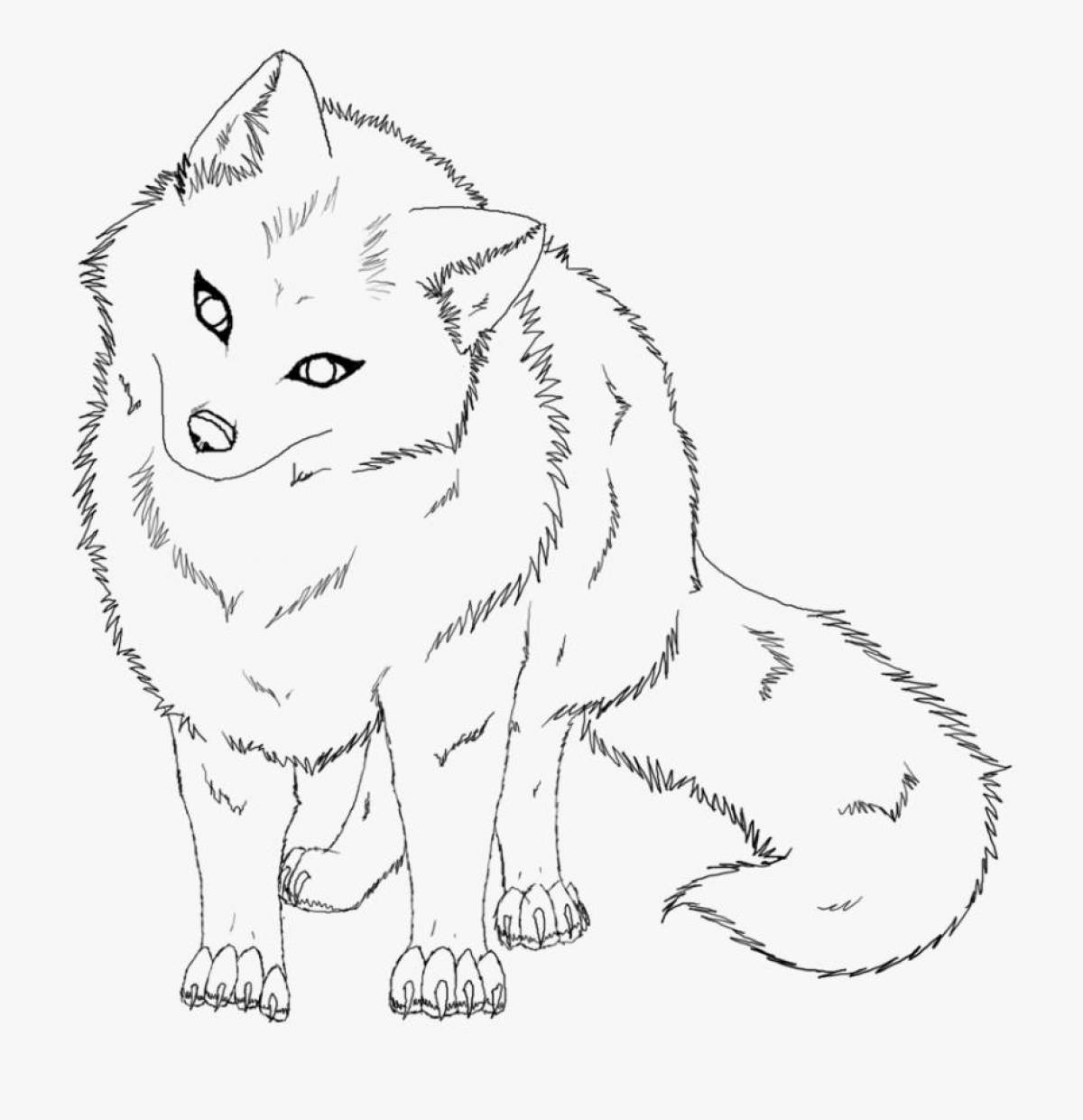Coloring page mysterious arctic fox