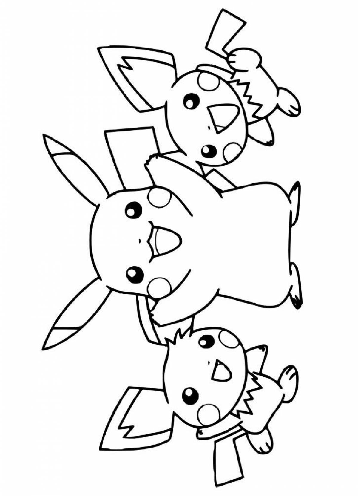 Glowing pikachu coloring page