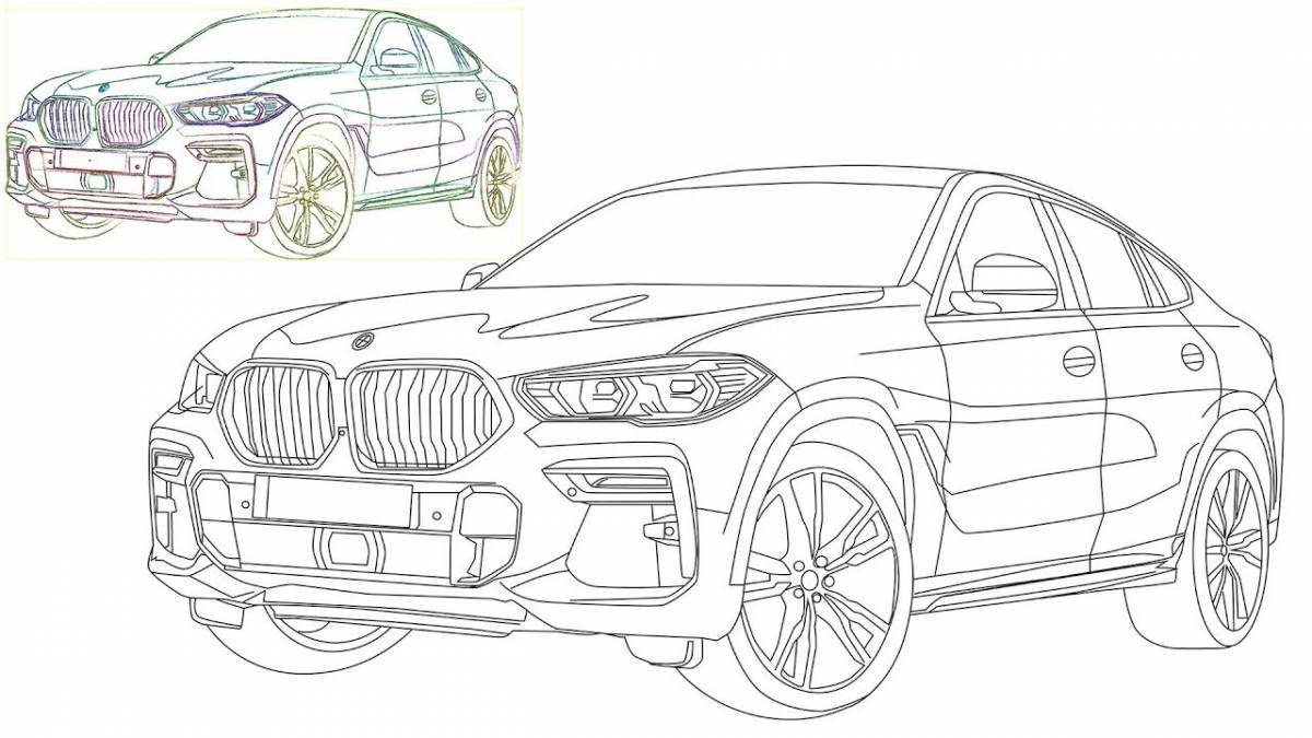 Colorful painted bmw m4 coloring book