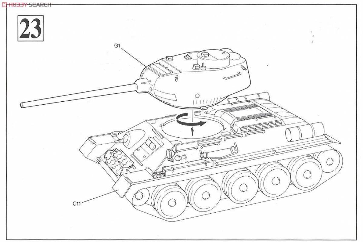 Coloring page dazzling t-34