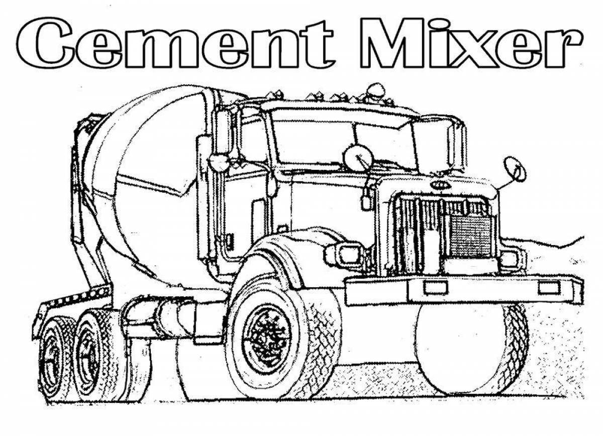 Construction vehicles coloring page