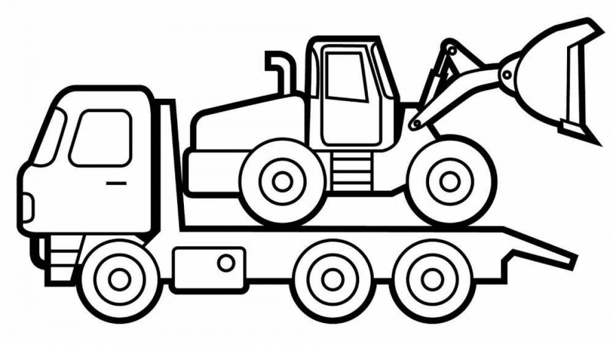 Grand construction vehicles coloring book
