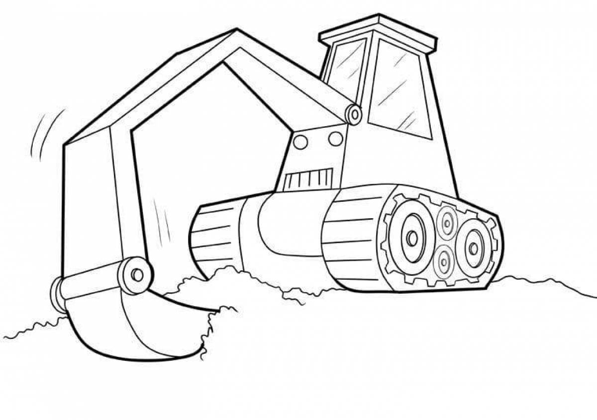 Adorable construction vehicles coloring page