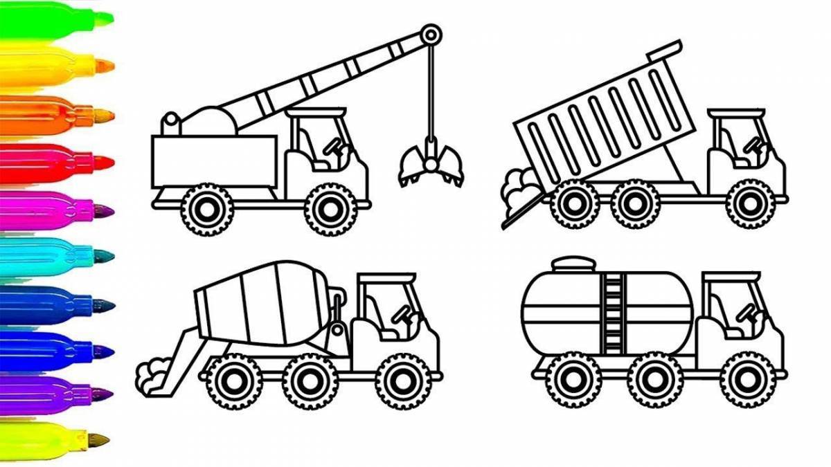 Coloring funny construction vehicles