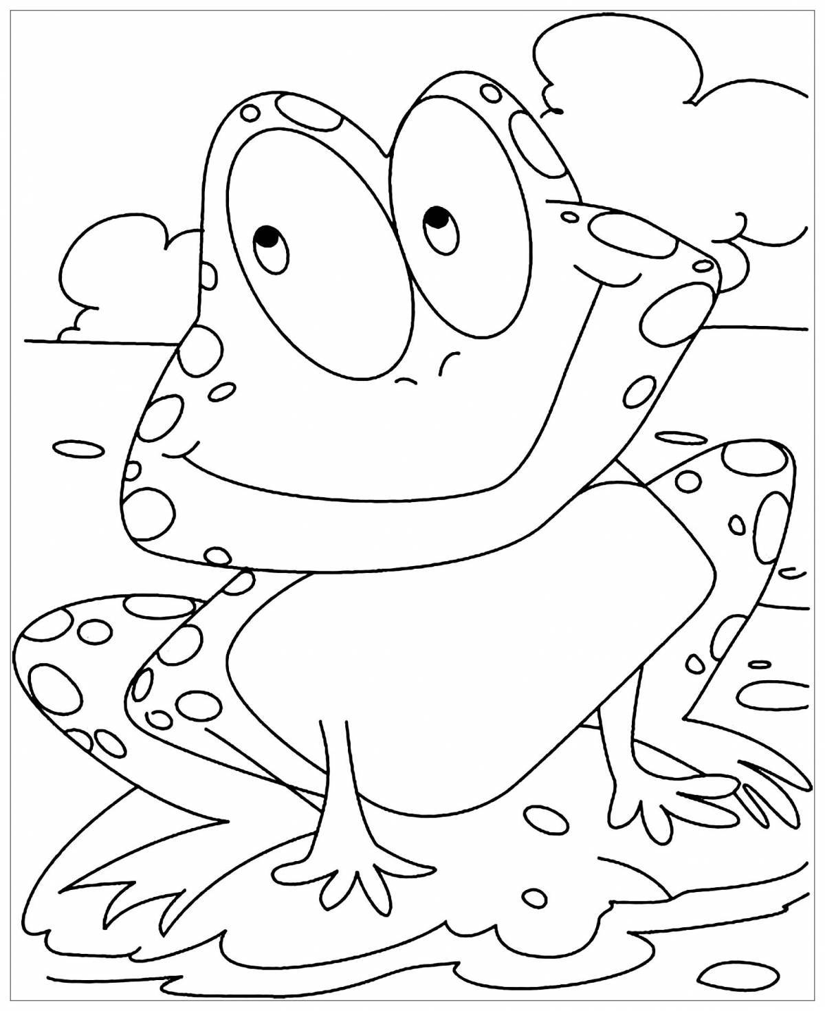 Playful coloring frog