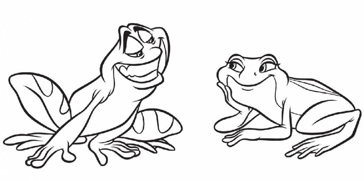 Cheerful frog coloring