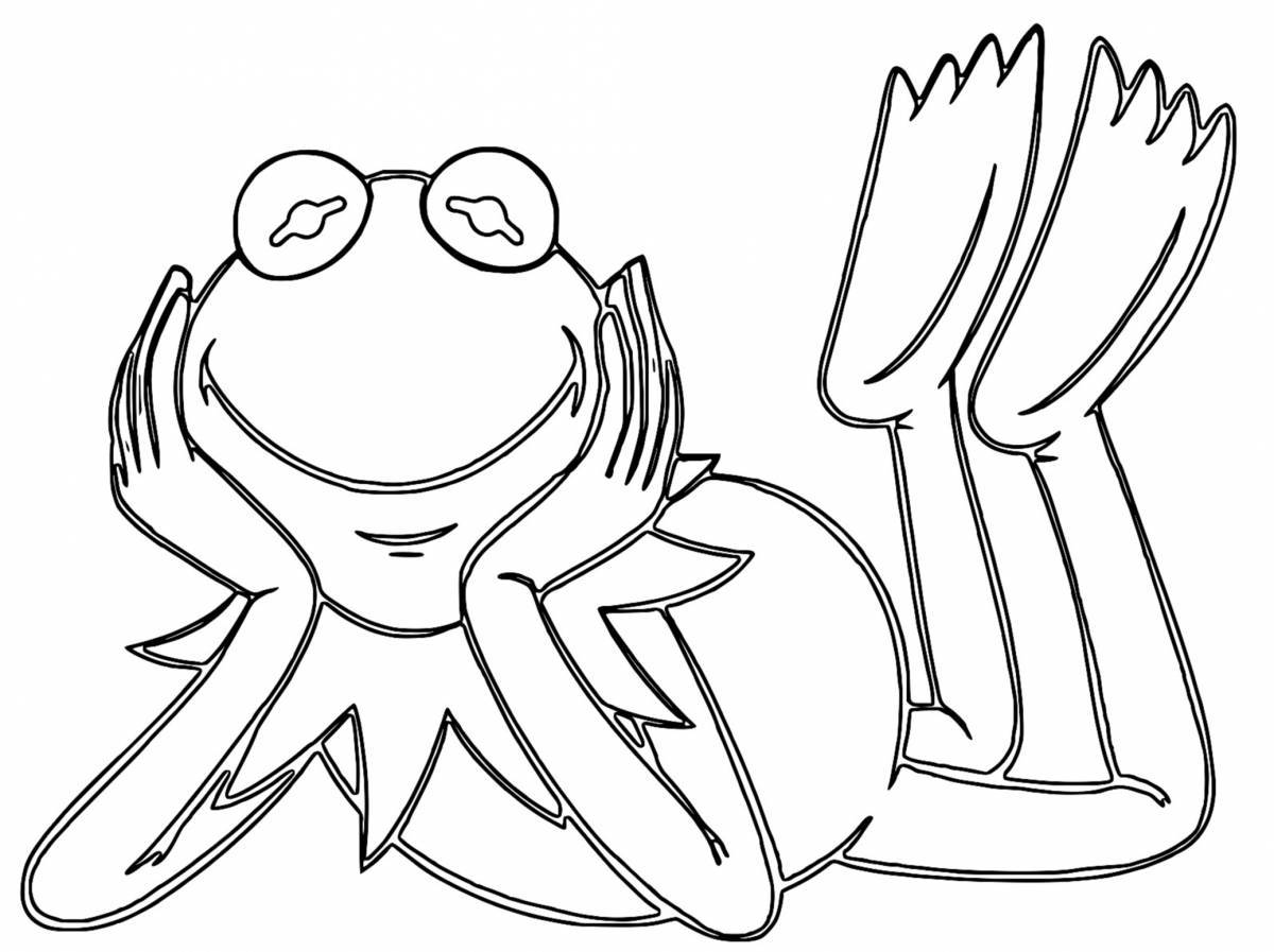 Spunky frog coloring page