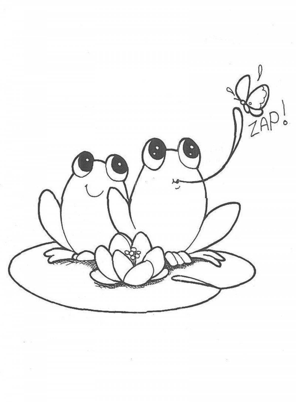Chipper frog coloring page