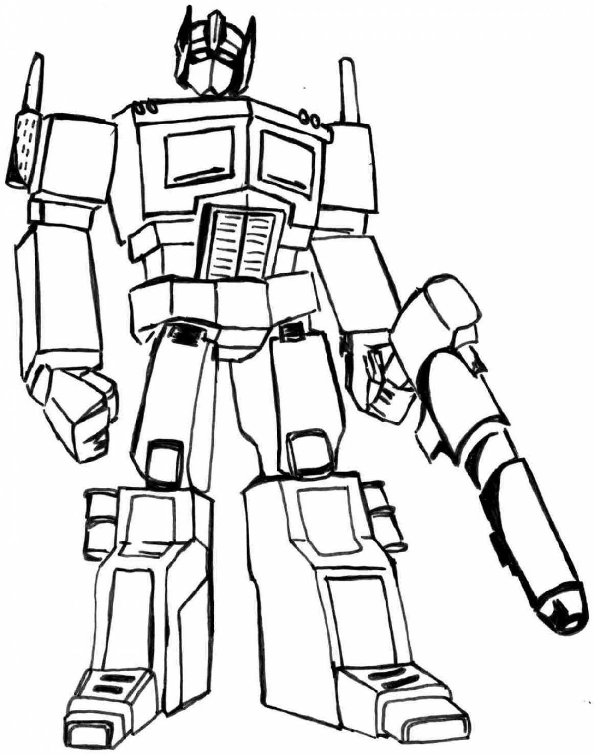 Detailed Transforming Robot Coloring Page