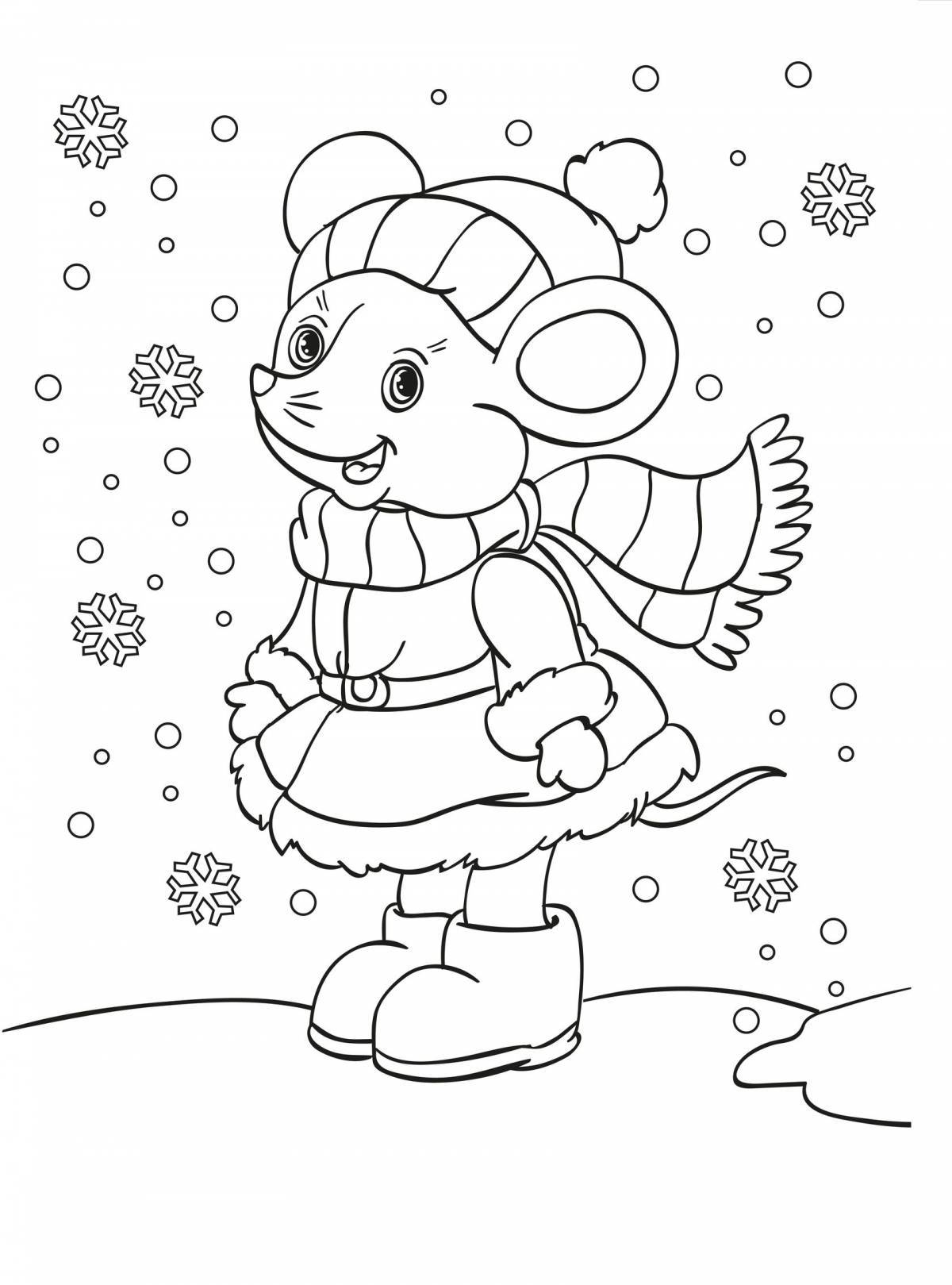 Luminous winter coloring book for kids